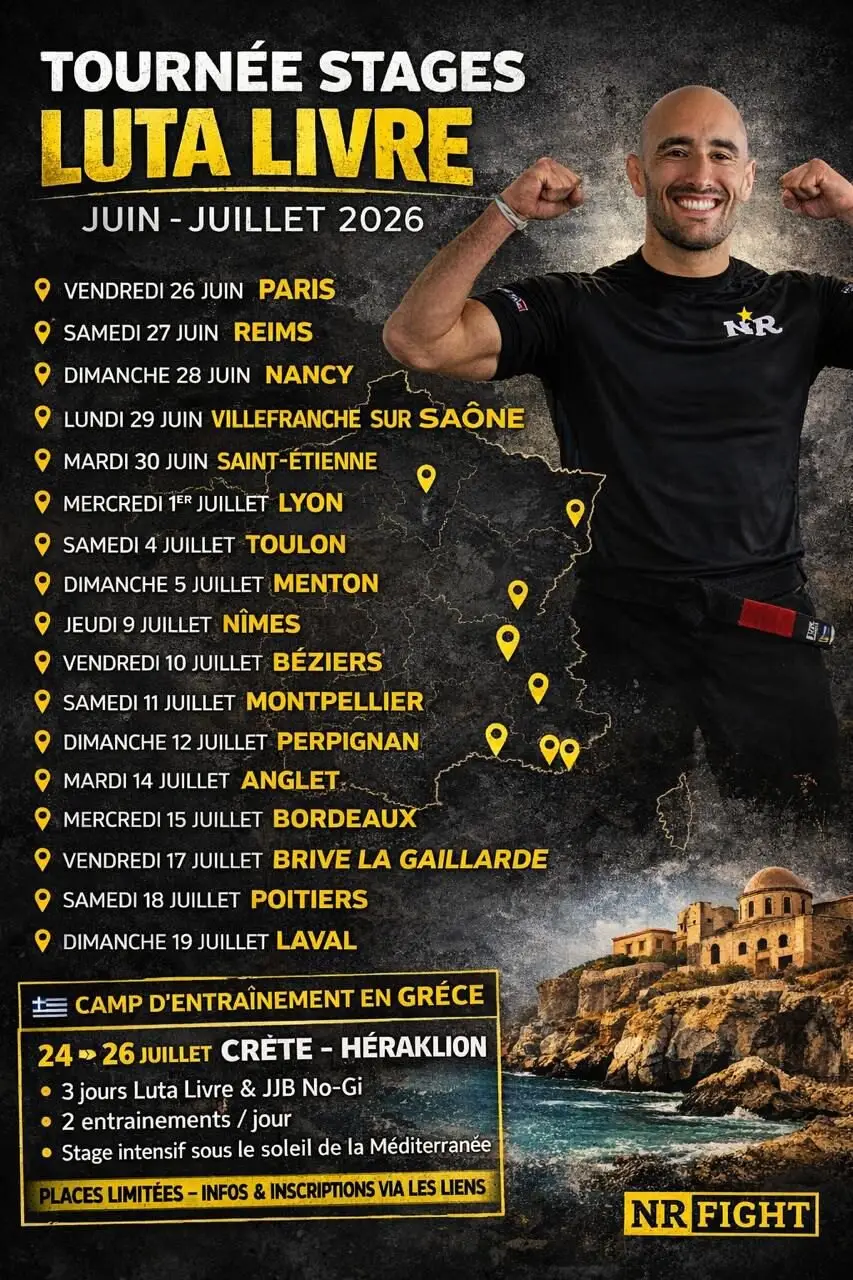 Affiche : Tournée de stages Luta Livre — Nicolas Renier